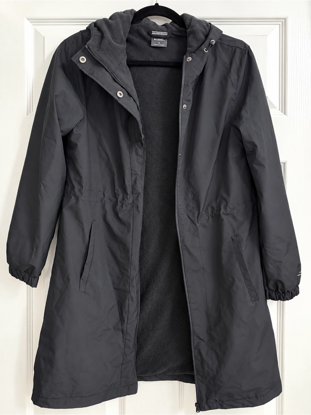 New Balance Women's Black Hooded Trench Coat